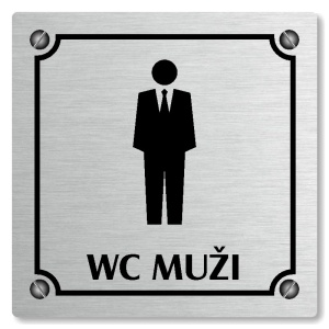 WC muži, 100x100mm, stříbrná, Kansas